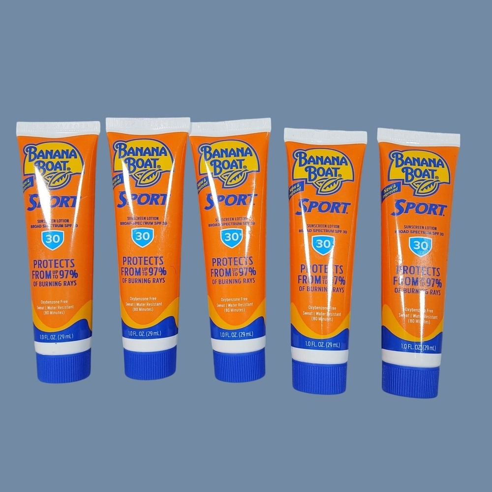 Banana Boat Sport Sunscreen 1oz Orange SPF 30 Lotion Travel Size 5 Pack